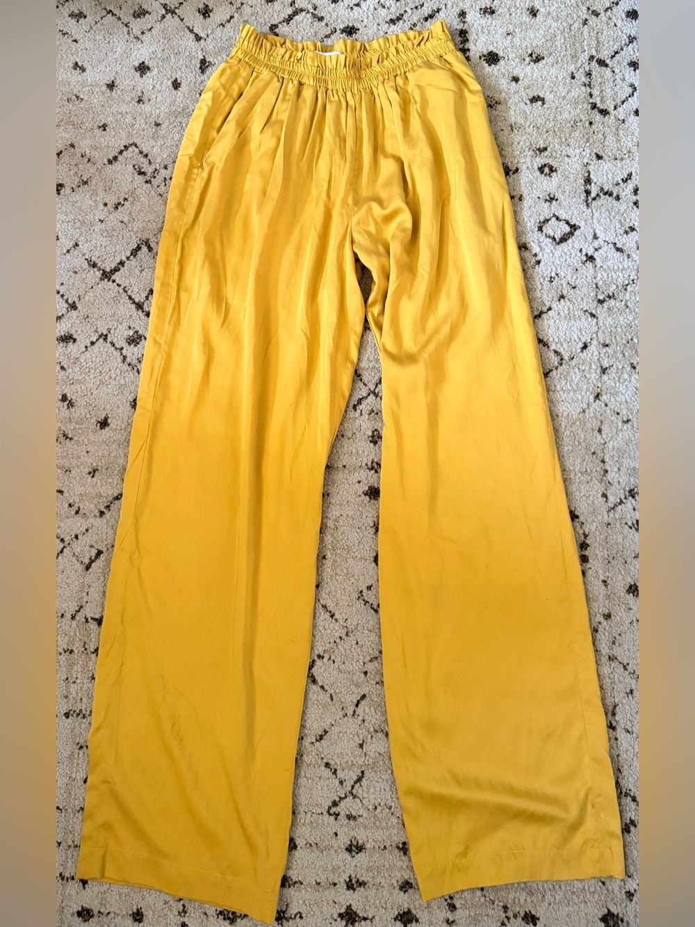 DIARRABLU GOLD HIGH RISE WIDE LEG PANT, LARGE